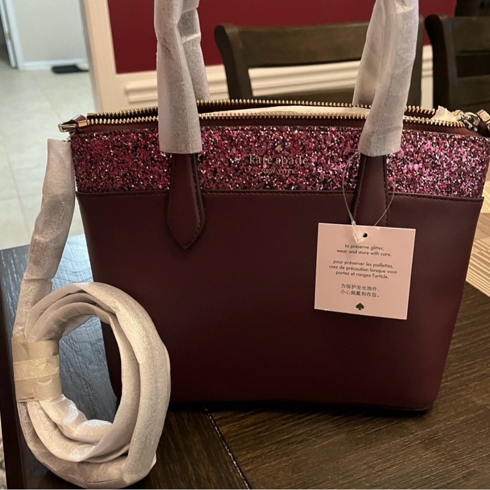 Kate Spade Maroon Glitter tote bag 🌹🌹